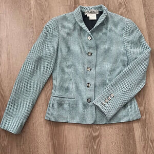 Carlisle Size 4 Turquoise Blazer Wool Blend